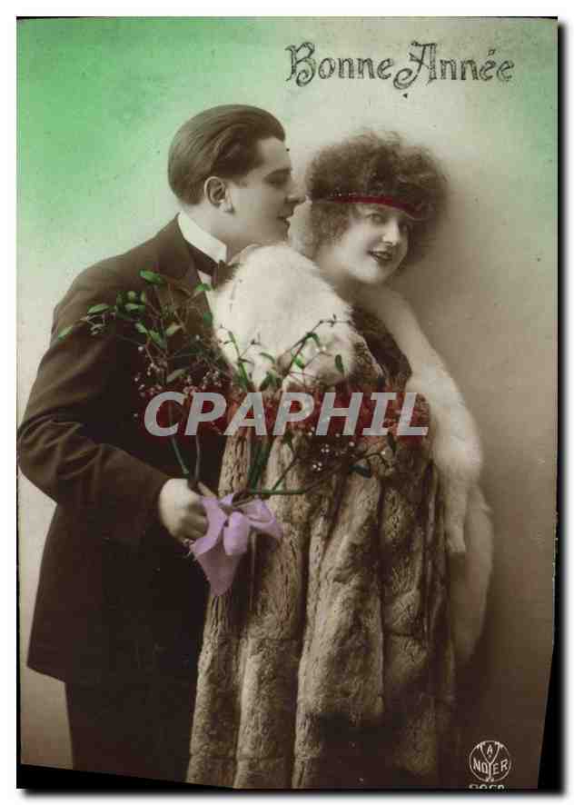 CPA Bonne Annee Femme
