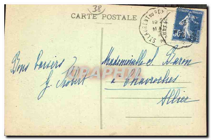 Le COUVVENT de la GRANDE-CHARTREUSE et le Grand-Som en hiver — G.D., édit, Voiron - 502 — Rückseite
