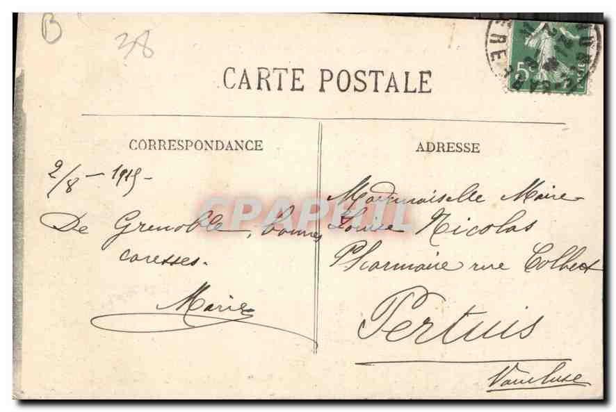 CPA Grenoble la nuit et la Chaine des Alpes  — Rückseite