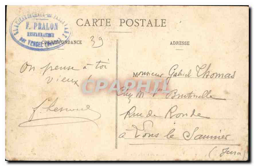 CPA Glaciere de Chaux les Passavant Entree de la Glaciere  — Rückseite