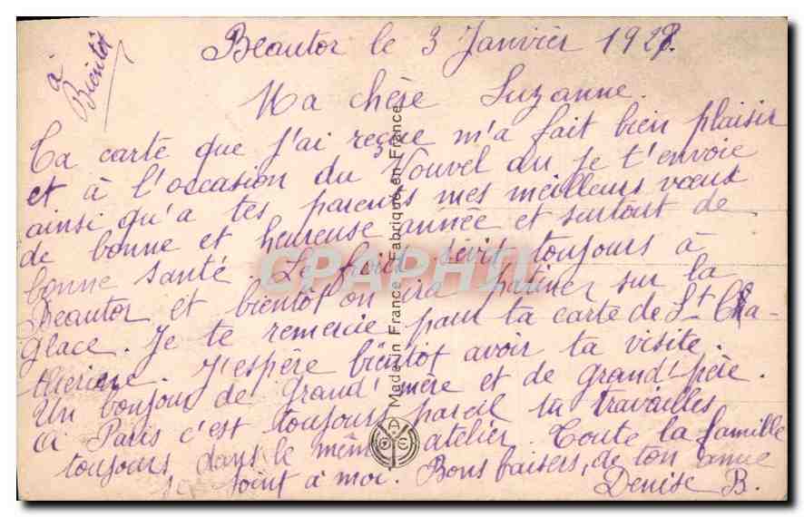 CPA Bonne Anne  Femme — Verso