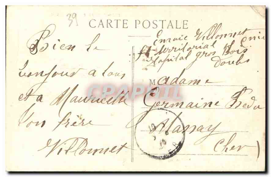 CPA Mouthier Vallee de la Loue Grotte de Baume Archee  — Rückseite