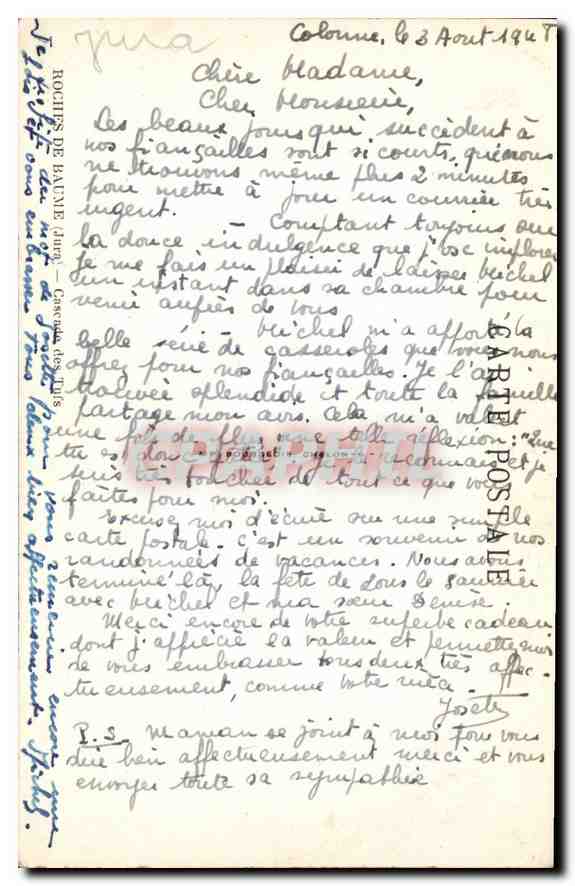 Chutes de Boucha — Éditeur : Art Postale — N° de série : 804 — Reverso