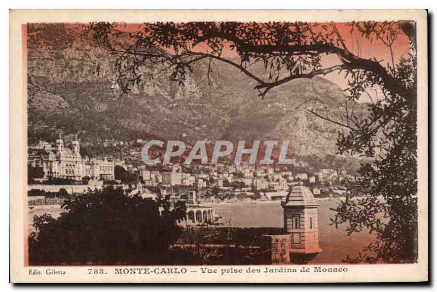 CPA Monte Carlo Vue prise des Jardins de Monaco 