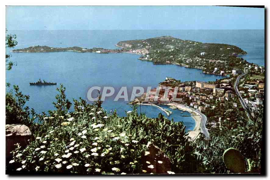 CPA Cote d'Azur Beaulieu sur Mer et le Cap Ferrat Vue Panoramique 