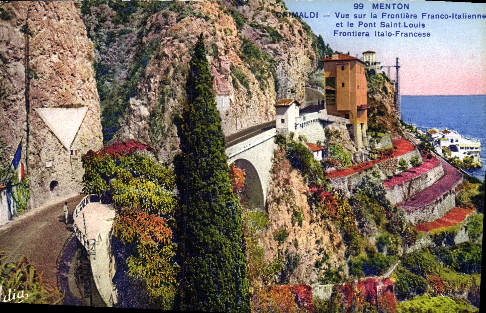 Grimaldi — Aussicht auf die französisch-italienische Grenze und den Pont Saint-Louis