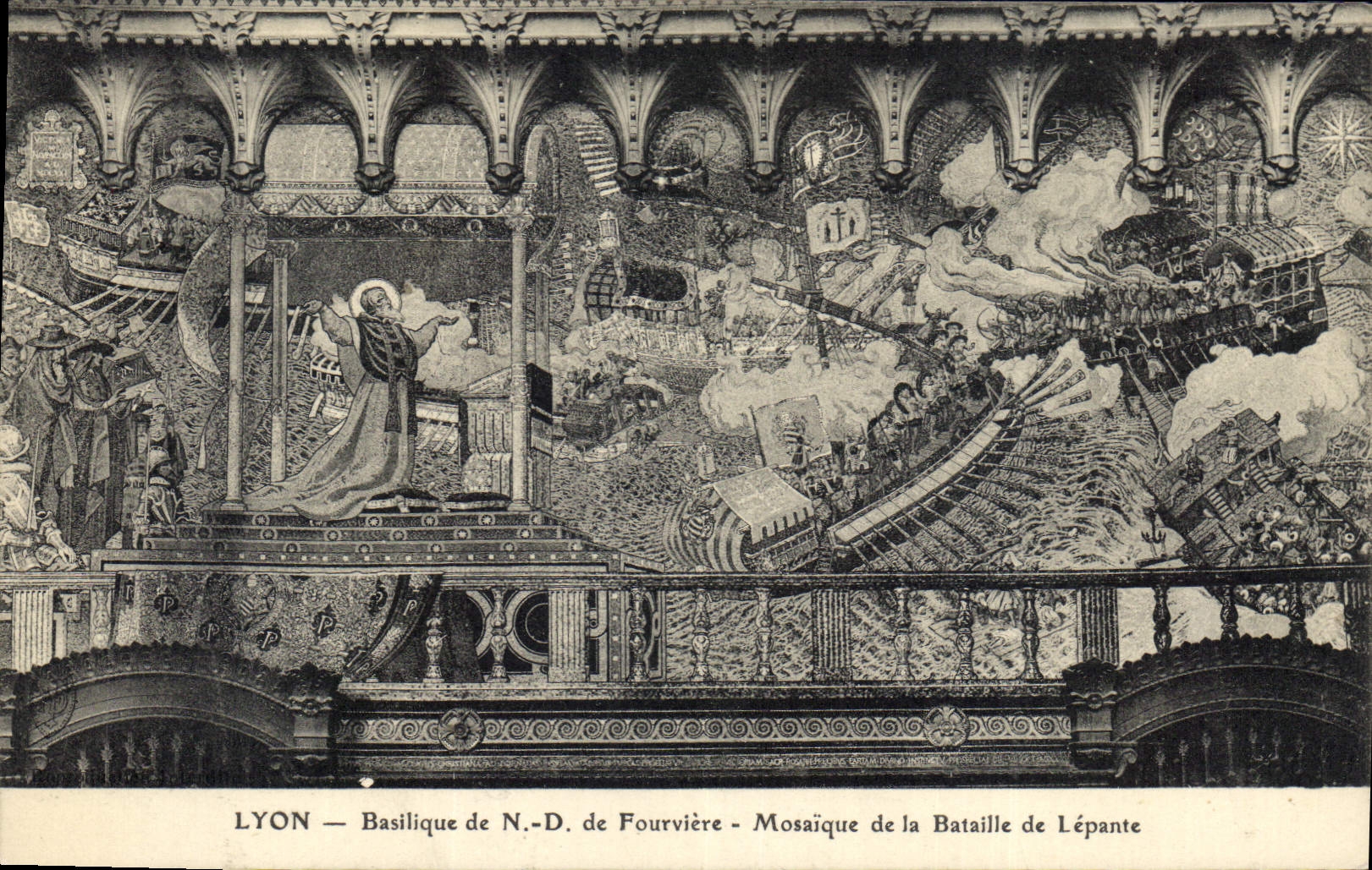 CPA Lyon Basilique de Notre Dame de Fourviere Mosaique de la Bataille de Lepante 