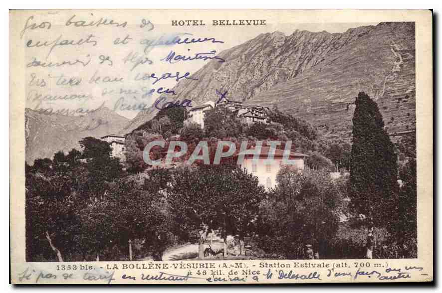 La Bollène-Vésubie — Hotel Bellevue — Station Estivale (alt. 700 m.)