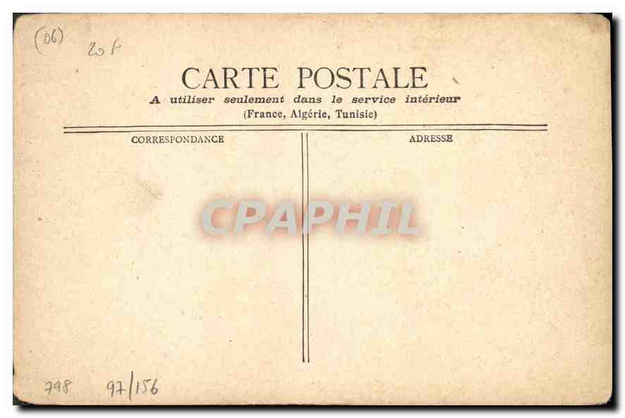 CPA Cote d'Azur Pont St Louis Frontiere d'Italie  — Back