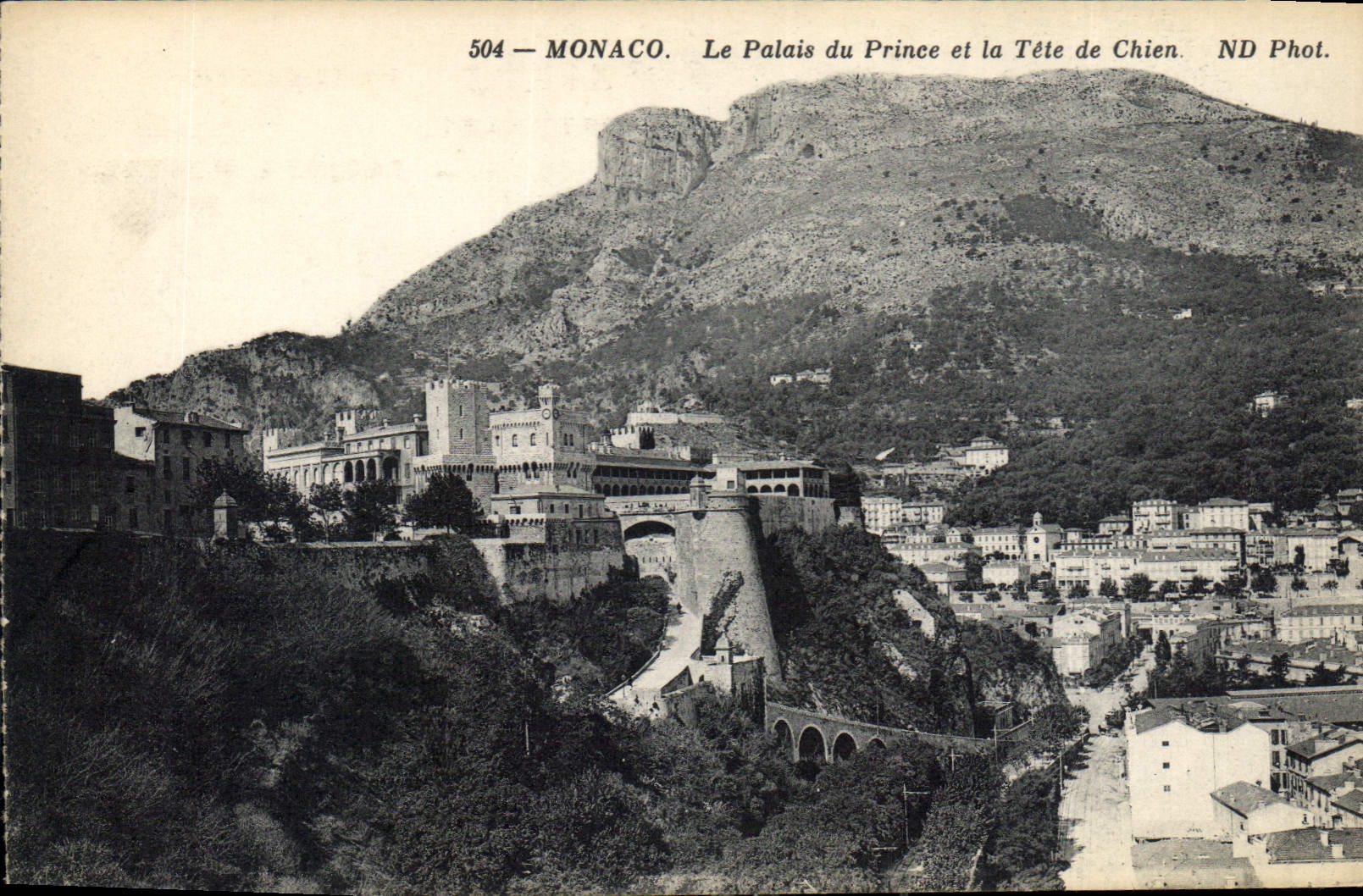 Monaco — Le Palais du Prince et la Tête de Chien — ND Phot. n° 504