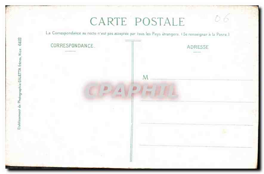 Menton — La Plage par un Coup de Mer — Édition Gilettta, phot., Nice — Rückseite