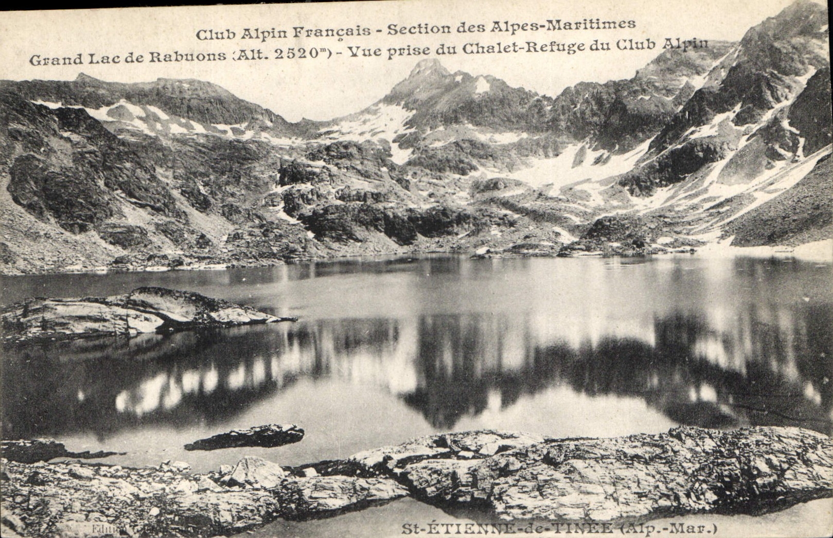 CPA St Etienne de Tinee Alp Mar Grand lac de Rabuons Vue prise du chalet refuge du club alpin