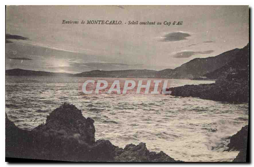 CPA Environs de Monte Carlo Soleil couchant au Cap d'Ail 