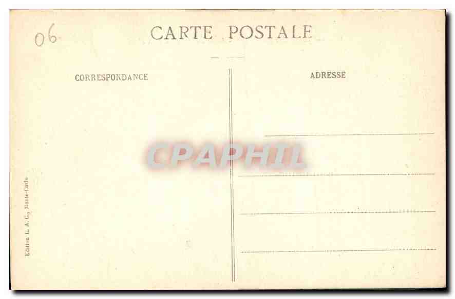 CPA Environs de Monte Carlo Soleil couchant au Cap d'Ail  — Rückseite