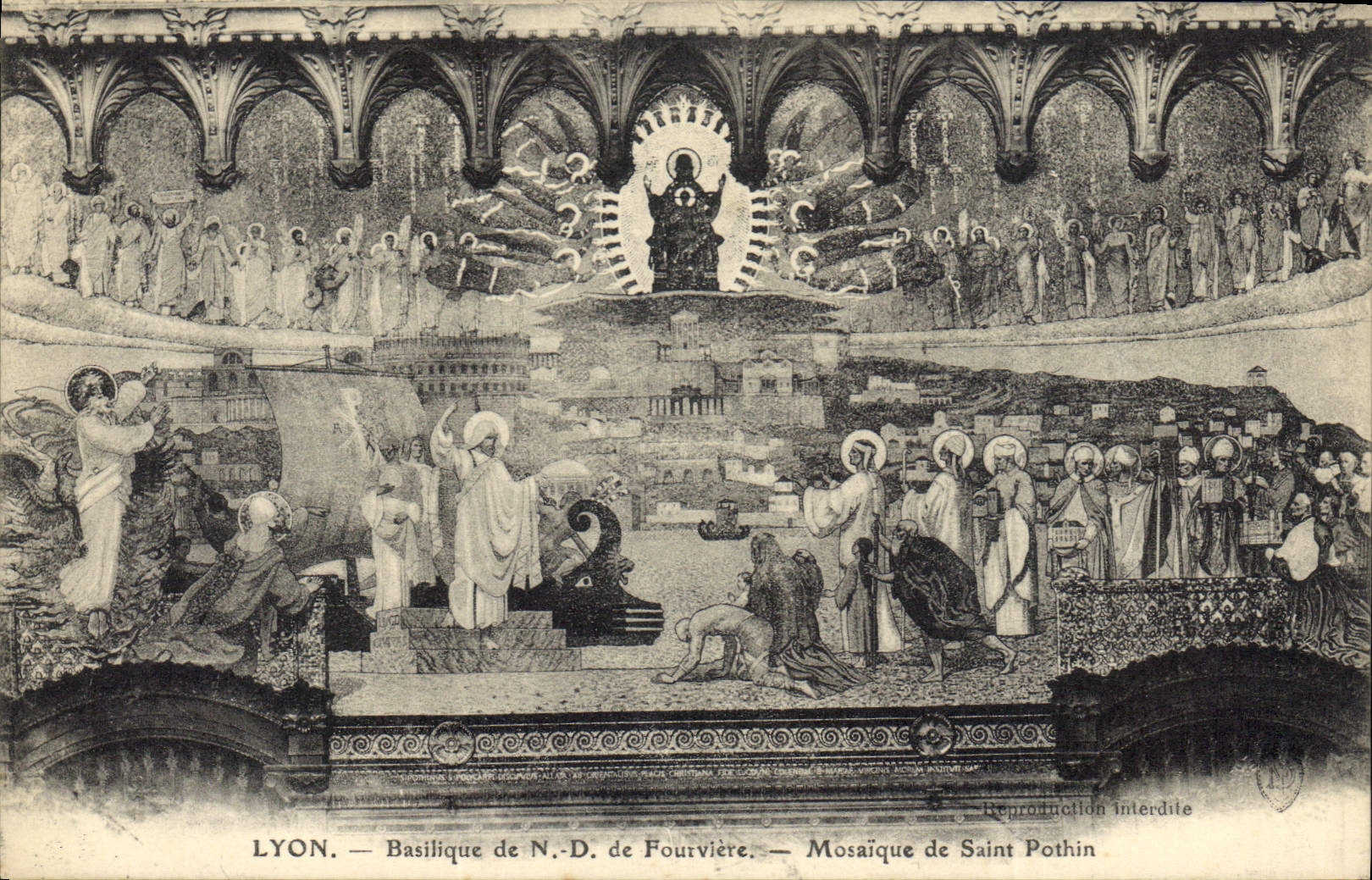 CPA Lyon Basilique de ND de Fourviere Mosaique de Saint Pothin 