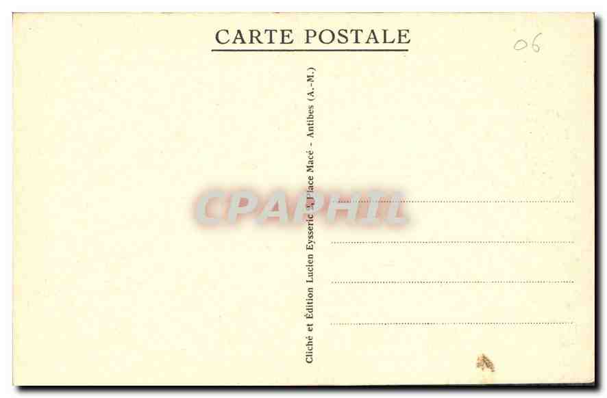 CPA Hotel du Cap d'Antibes Le Favillon Eden Roc et la Tour de Graillon  — Rückseite