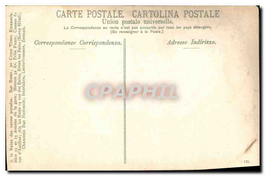 CPA Menton La Grotte des Baussi Rossi  — Rückseite