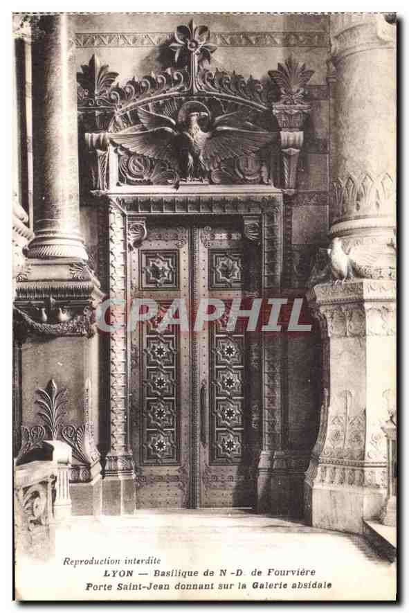 CPA Lyon Basilique de ND de Fourviere Porte Saint Jean donnant sur la Galerie absidale 