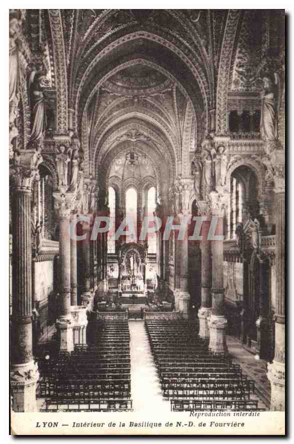 CPA Lyon Interieur de la Basilique de ND de Fourviere 