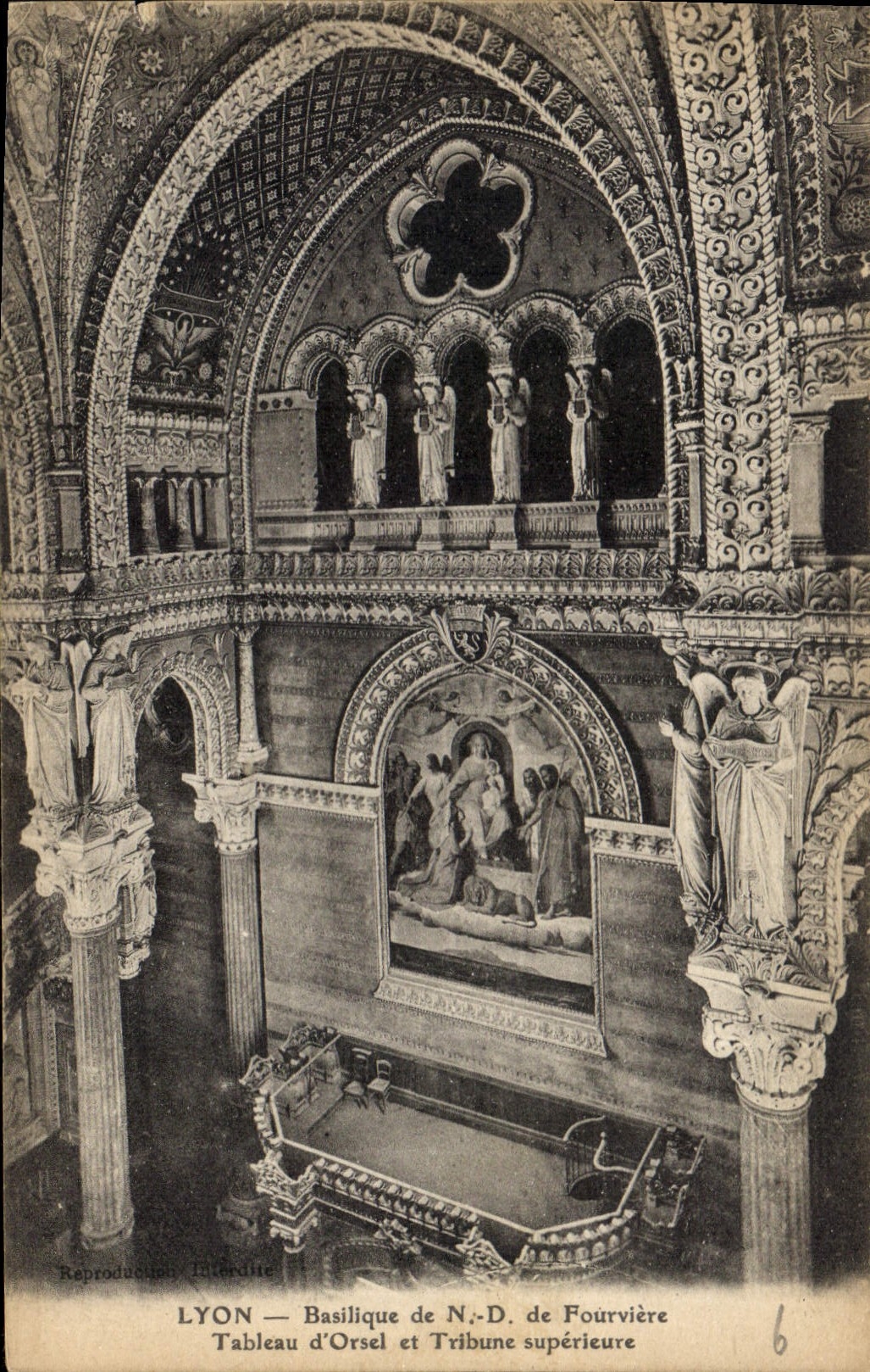 CPA Lyon Basilique de ND de Fourviere Tableau d'Orsel et Tribune superieure 