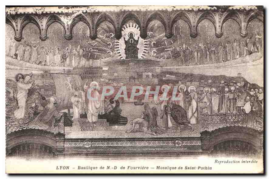 CPA Lyon Basilique de ND de Fourviere Mosaique de Saint Pothin 