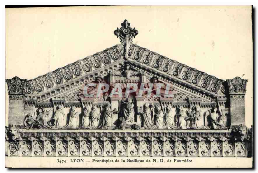 CPA Lyon Frontispice de la Basilique de ND de Fourviere 