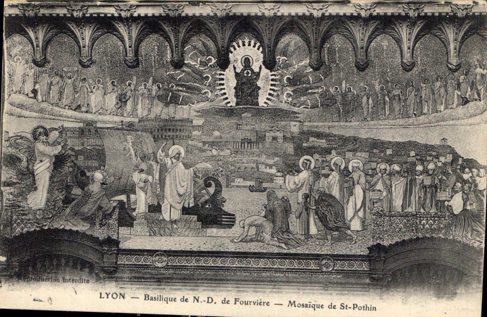CPA Lyon Basilique de ND de Fourviere Mosaique de St Pothin 