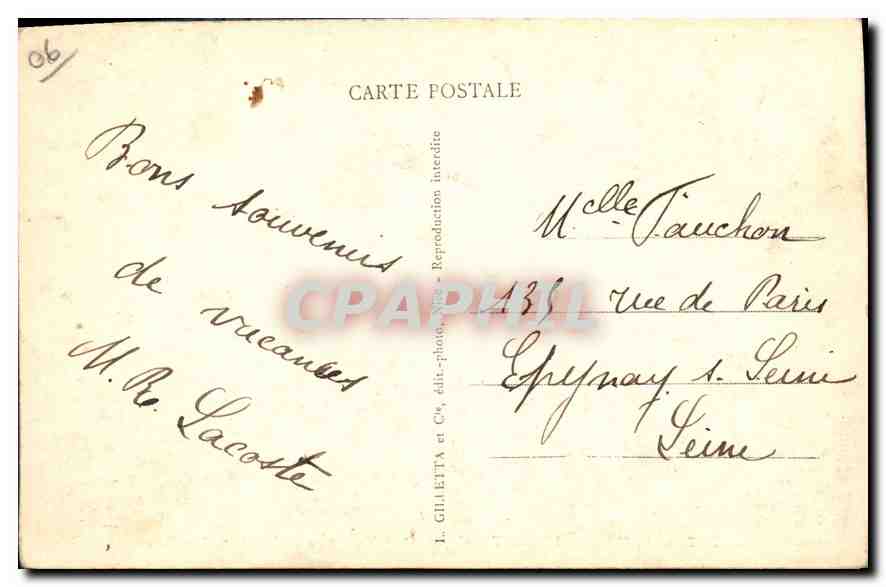 CPA Monaco et Monte Carlo Vue generale entre les Pins  — Rückseite