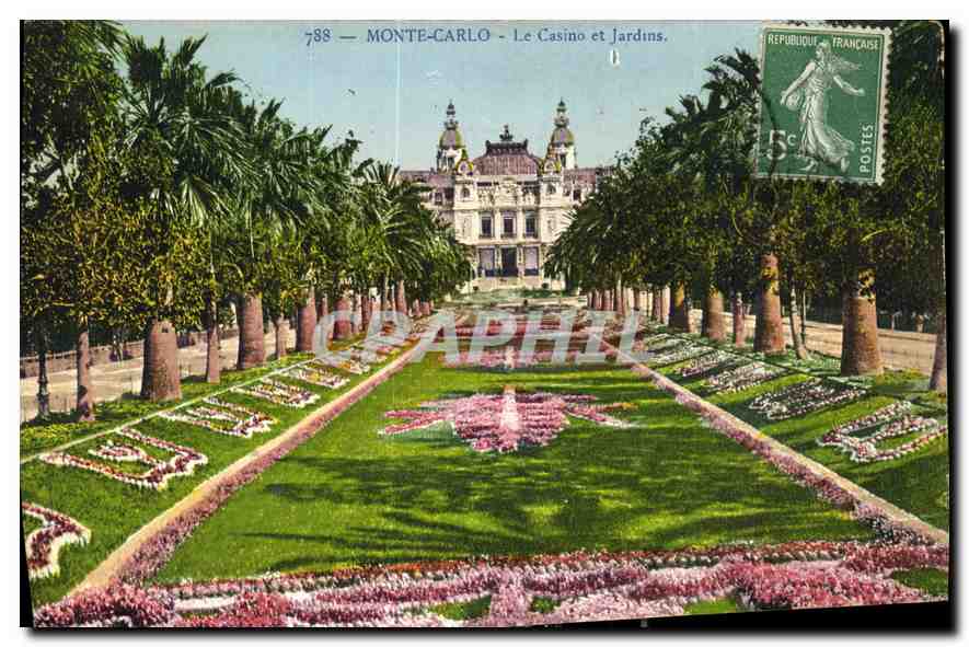 CPA Monte Carlo Le Casino et les Jardins 