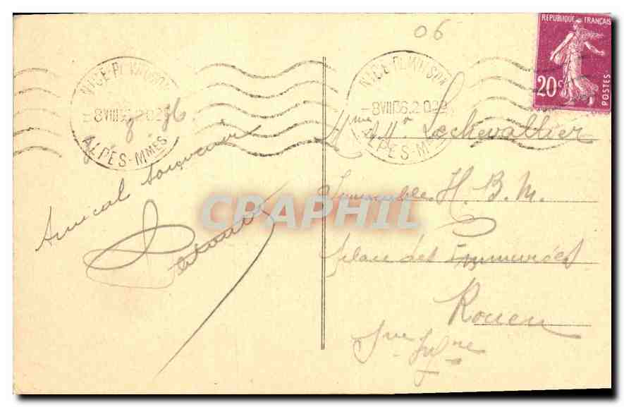 CPA Nice La Plage La Promenade des Anglais et les Hotels  — Verso