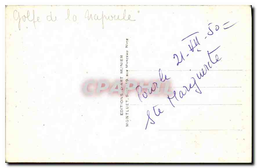 CPA Cannes Vue Gle prise de la Californie  — Rückseite