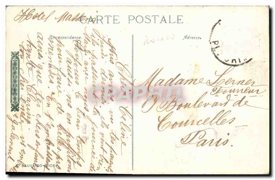 Panorama de la Principauté de Monaco, vue prise de la Turbie — N.D. Phot. — 1903 — Reverso