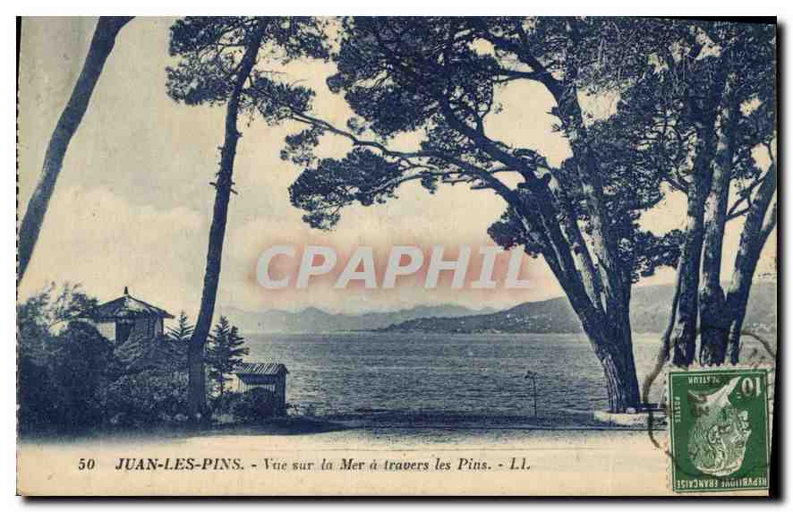 CPA Juan les Pins Vue sur la Mer a travers les Pins 