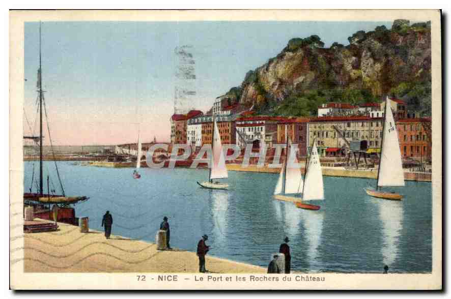 CPA Nice Le Port et les Roches du Chateau 