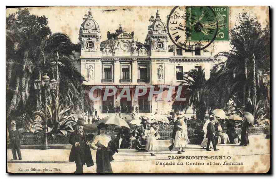 Monte-Carlo — Façade du Casino et les Jardins — Édition Giletta, phot., Nice, n° 780