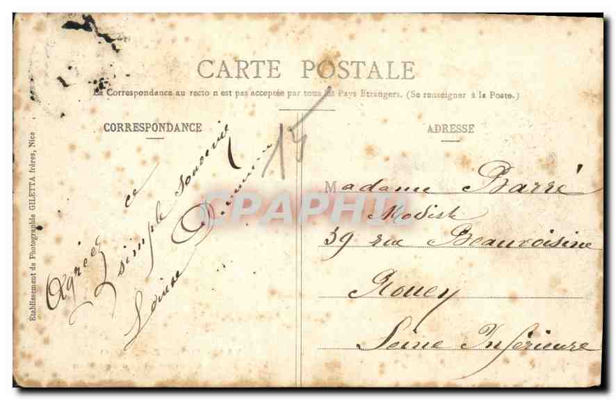 Monte-Carlo — Façade du Casino et les Jardins — Édition Giletta, phot., Nice, n° 780 — Reverso