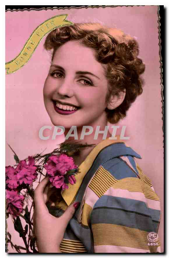 CPA Bonne Fete Femme Fleurs