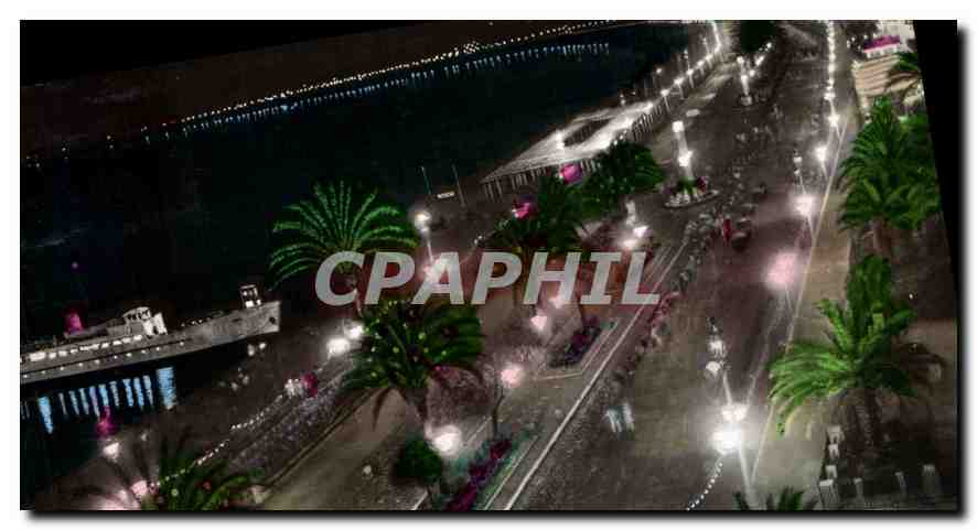 CPA Nice Effet de nuit sur la Promenade des Anglais 