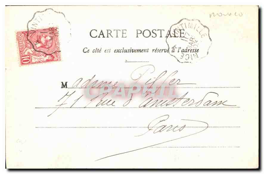 CPA Monte Carlo Les Jardins et Riviera Palace  — Rückseite