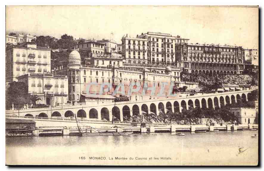 CPA Monaco La Montee du Casino et les Hotels 