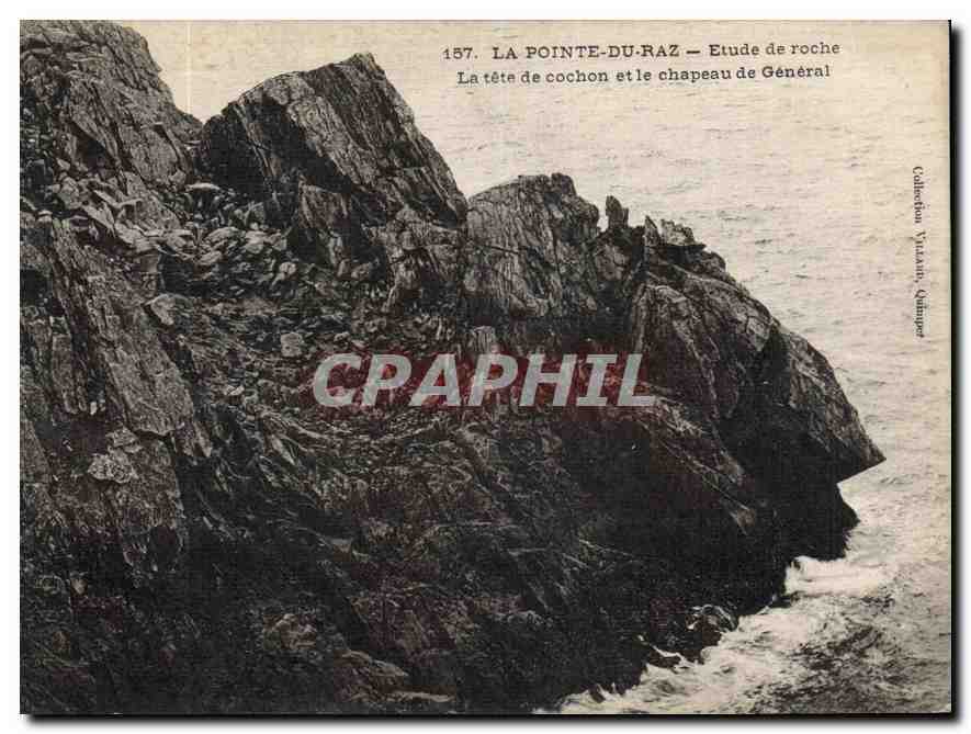 CPA La Point du Raz Etude de roche La tete de cochon et le chapeau de General 
