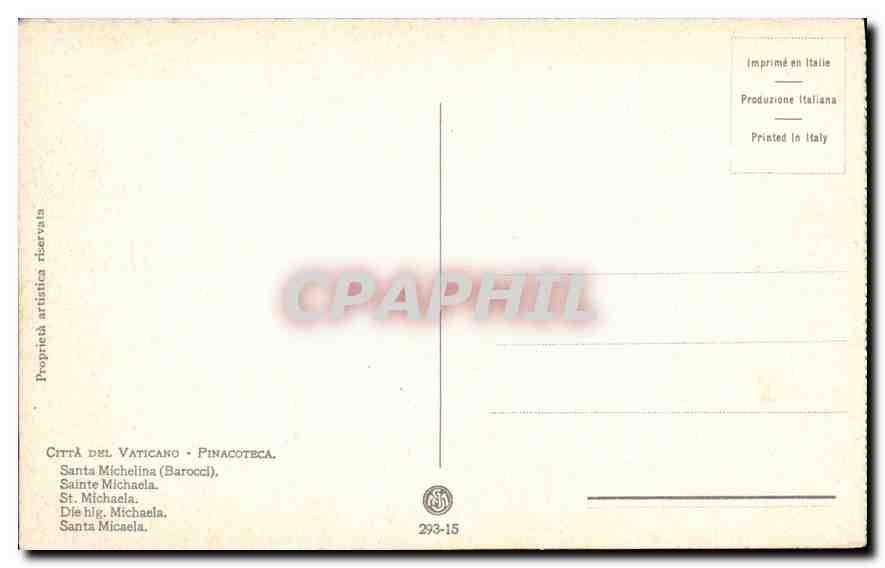 CPA Citta del Vaticano Pinacoteca  — Rückseite
