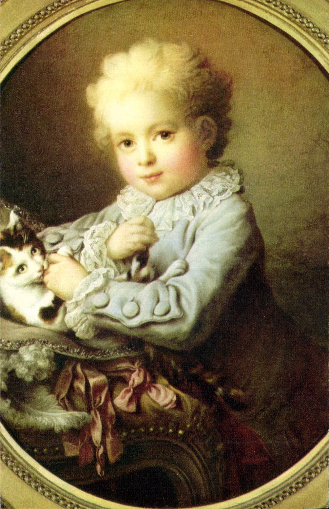 CPA Drouais 1699 1767 Jeune garcon jouant avec un chat 