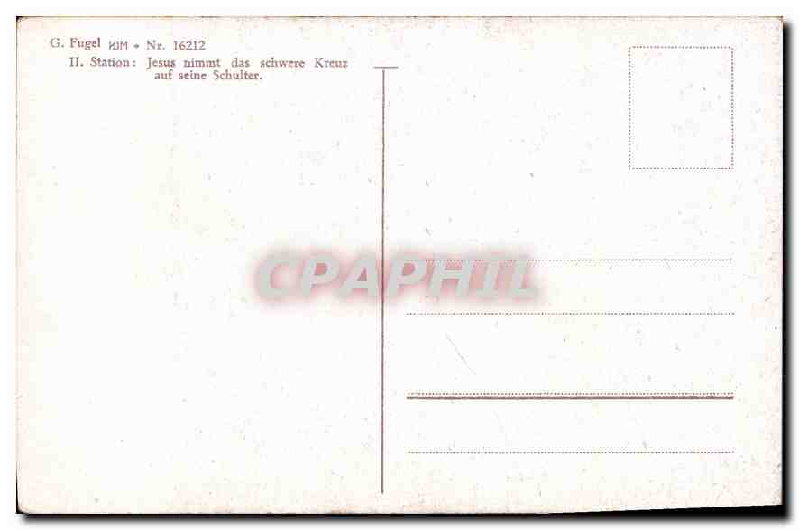 CPA II Station Jesus nimmt das schwere Kreuz auf seins Schulter  — Rückseite