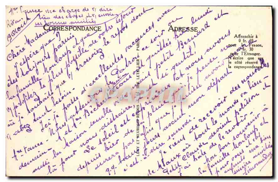 CPA Gros temps  — Rückseite