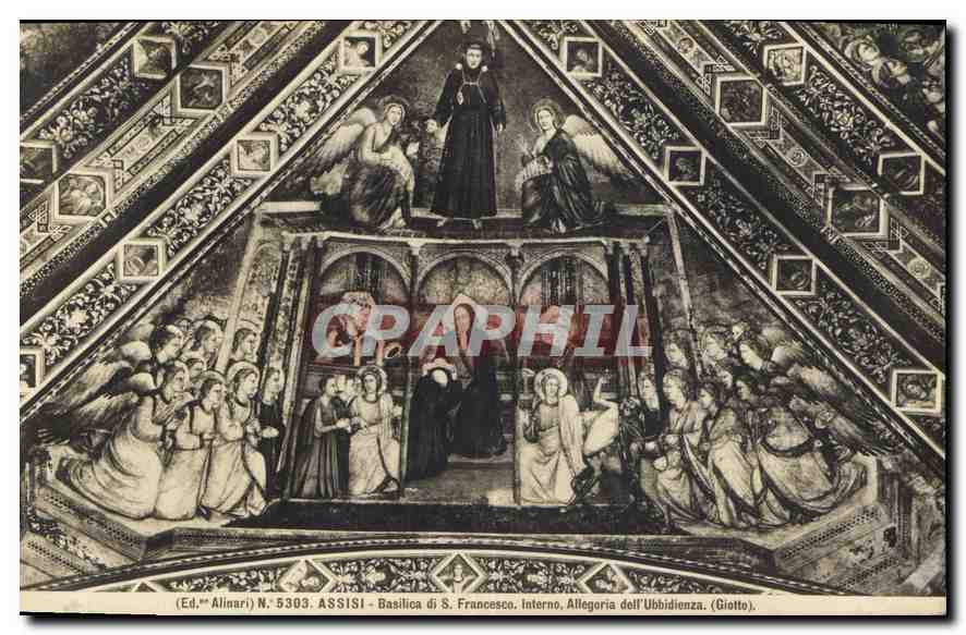 CPA Assisi Basilica di S Francesco Inferno Allegoria dell Ubbidienza Giotto 