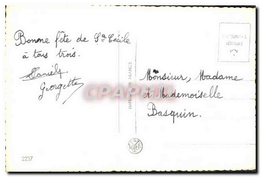 CPA Homme Clarinette — Verso