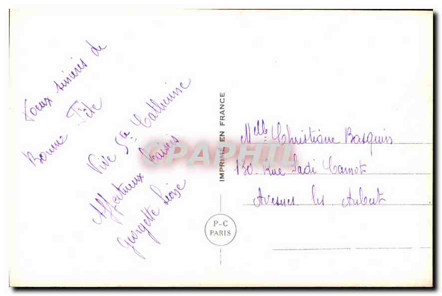 CPA Vive St Catherine Femme — Verso