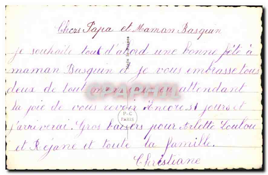 CPA Femme Enfant — Rückseite