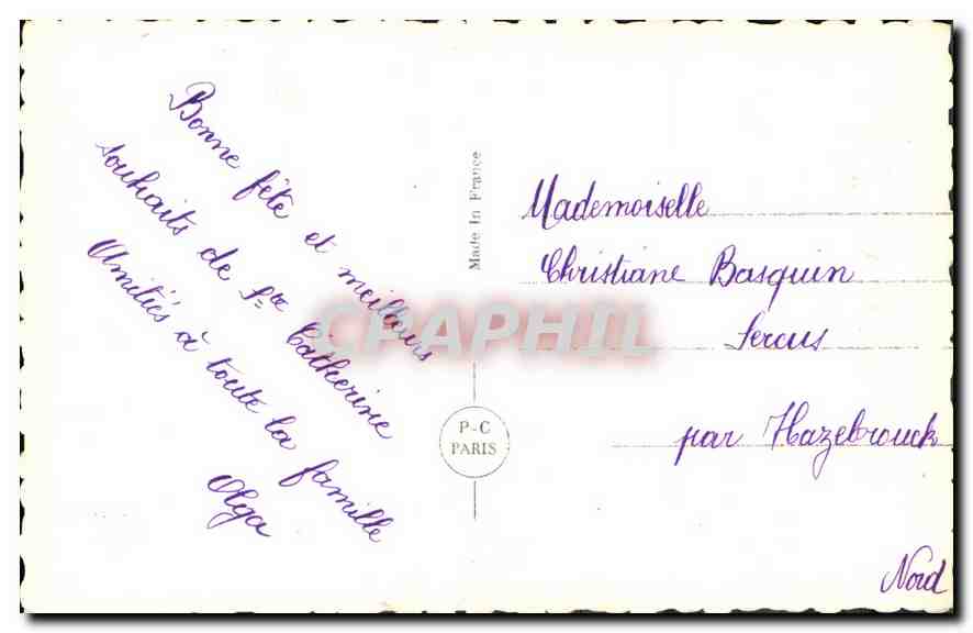 CPA Vive Ste Catherine Femme — Verso